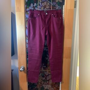 Wine size 12 women’s stretchy VENUS skinny jeans.